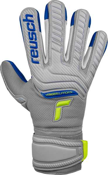 Reusch Attrakt Grip Evolution Finger Support Junior 5272820 6006 yellow grey front